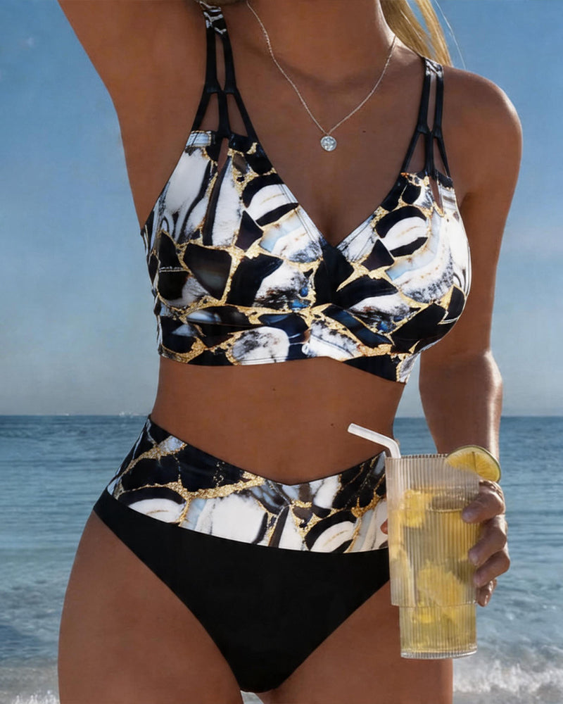 Bikini Lesbia con tirantes ajustables y escote en V